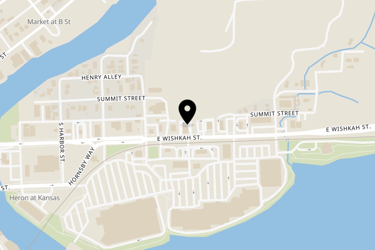 Map showing the location of Wendy's Aberdeen on 1022 E Wishkah St in Aberdeen