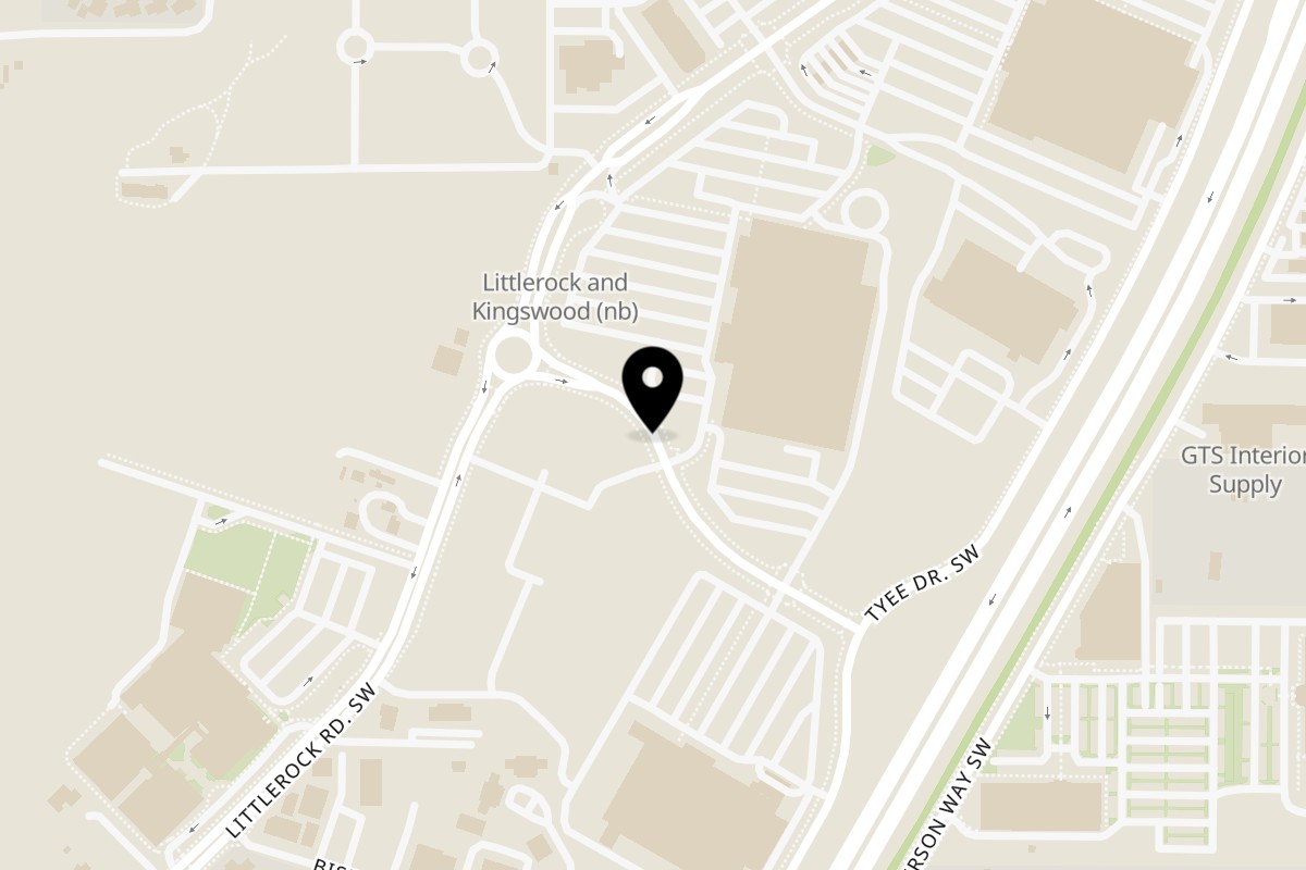 Map showing the location of Wendy's Tumwater on 1477 Kingswood Dr SW in Tumwater