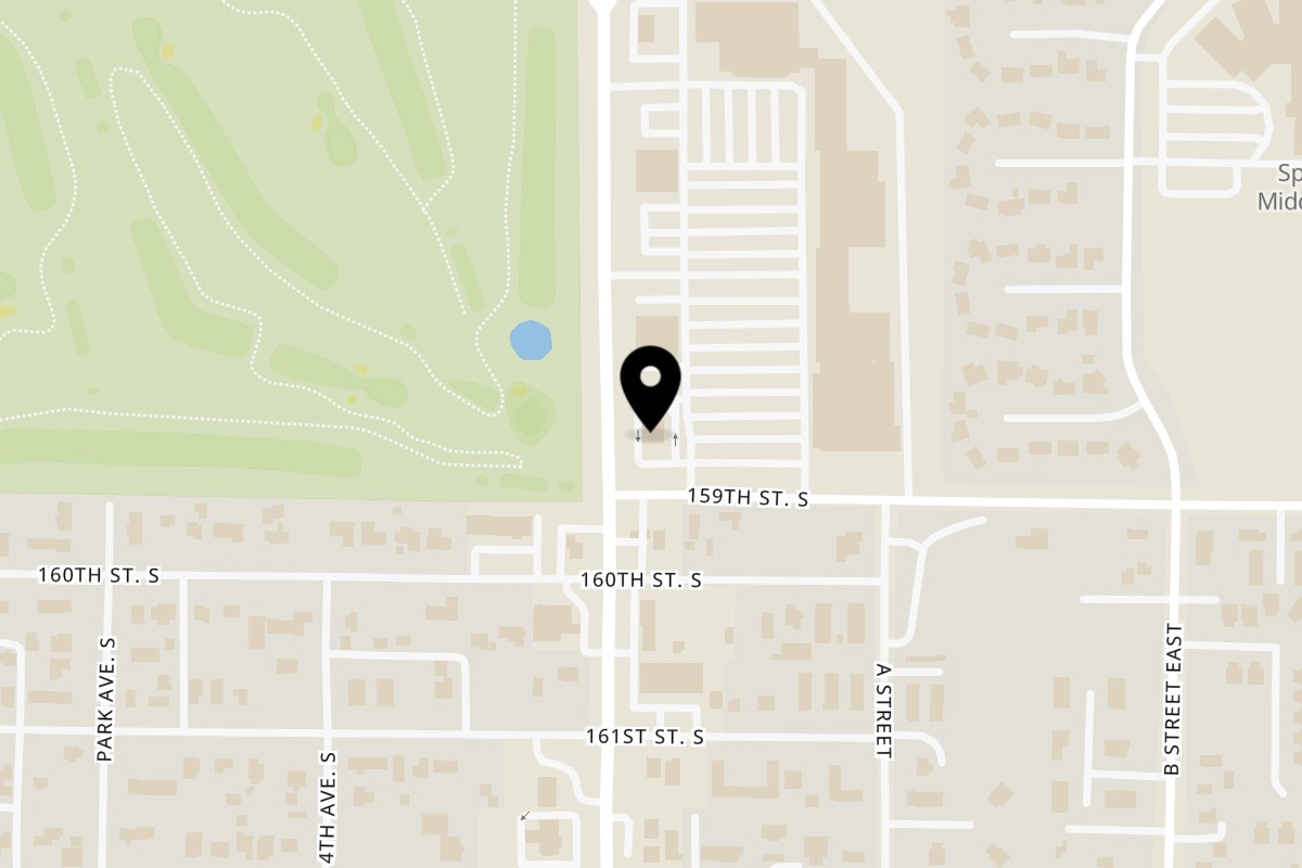 Map showing the location of Wendy's Tacoma Pacific Ave S on 15807 Pacific Ave S in Tacoma