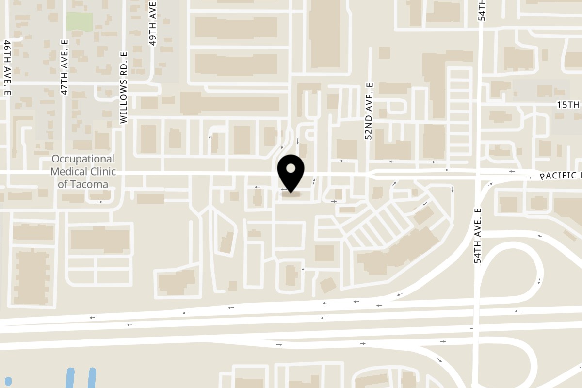 Map showing the location of Wendy's Fife on 5016 Pacific Hwy E in Fife
