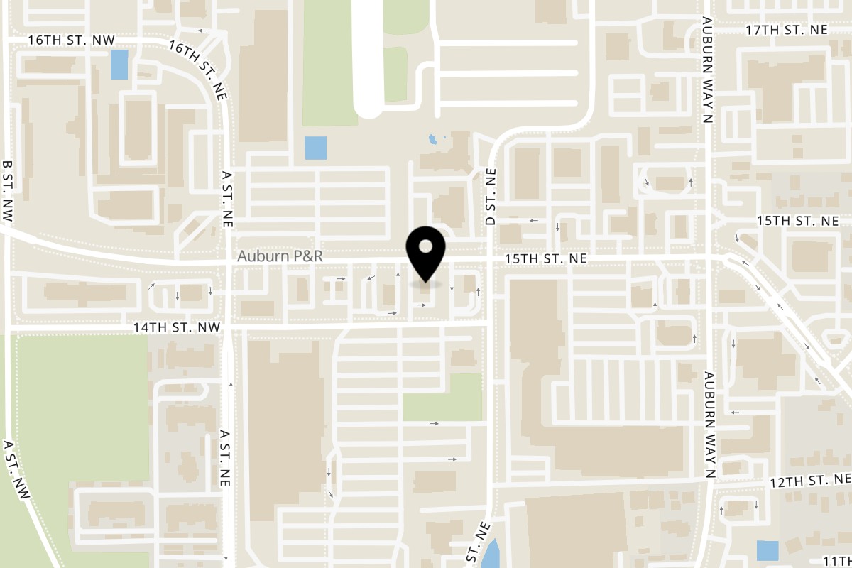 Map showing the location of Wendy's Auburn 15th St NE on 302 15th St NE in Auburn