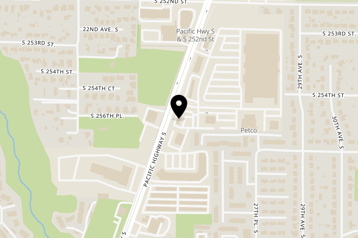 Map showing the location of Wendy's Kent on 25350 Pacific Hwy S in Kent